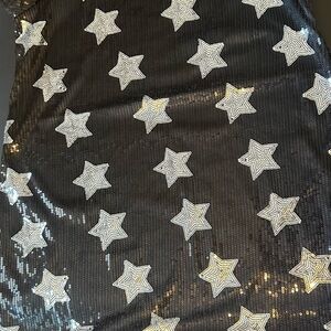 Sugar Black Sequin Dress with Silver Stars